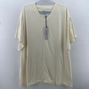 Daniel Patrick Oversized V-Neck T-Shirt Cream Beige 4XL NWT Streetwear